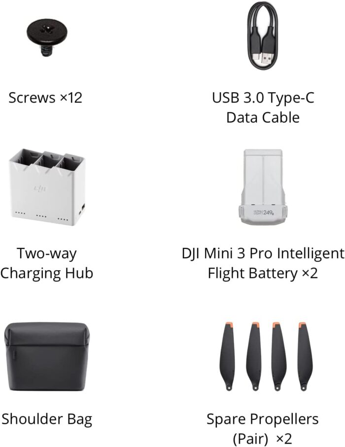 DJI Kit Mini 3 Pro Fly More, inclui duas baterias inteligentes de voo, um hub de carregamento bidirecional, cabo de dado - Image 2